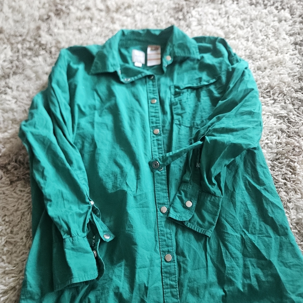 Maeve Teal Button Down Shirt